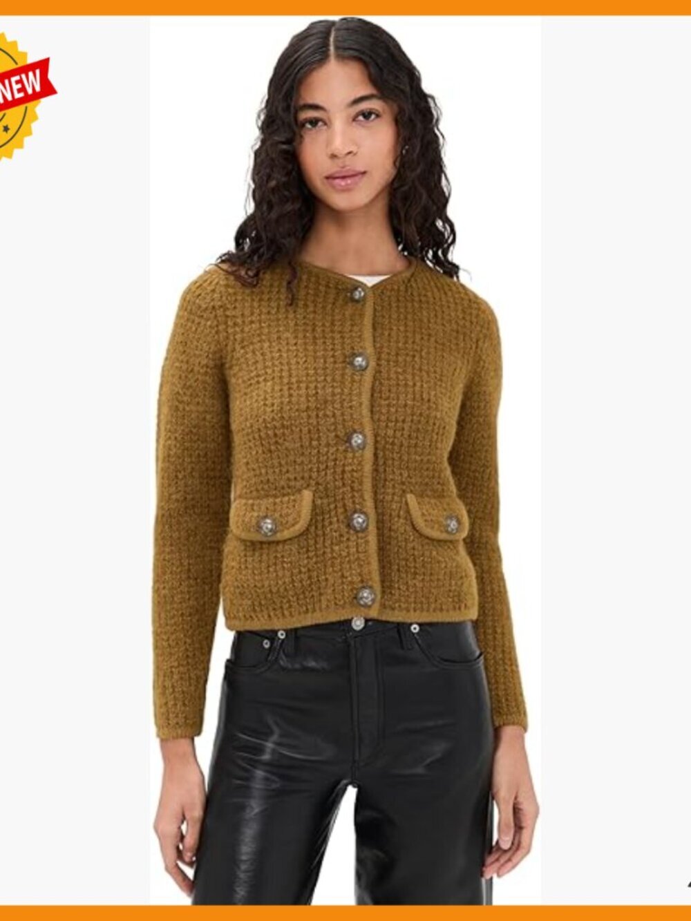 Mid-Weight Textured Knit Cardigan with Pockets and Stretch